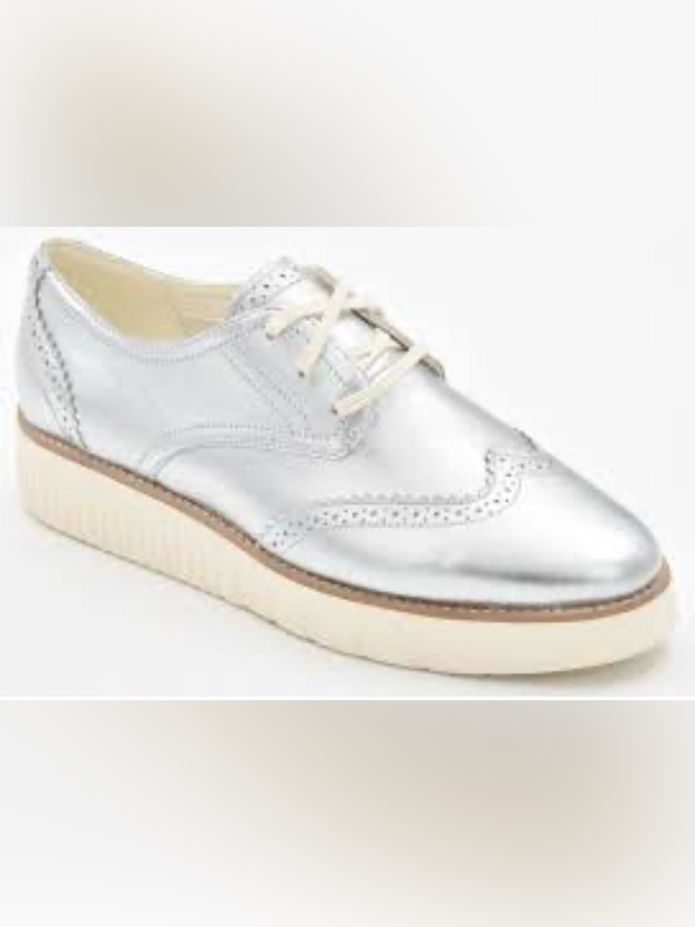 Like new perfect Cole Haan Grand City Platform Oxford Silver 7.5 - Picture 1 of 12